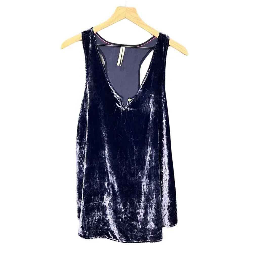 Anthropologie Purple Suri Velvet Racerback Tank Size M